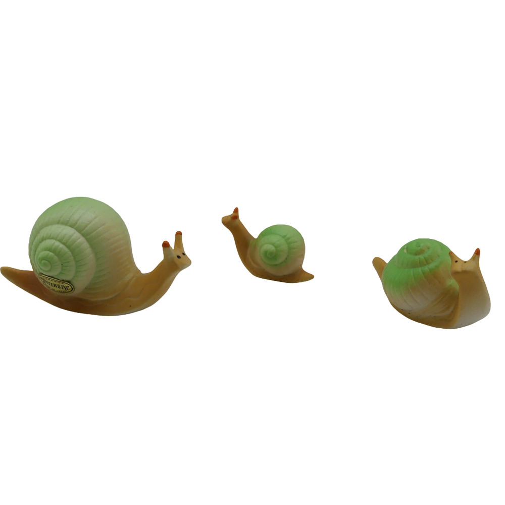 Lot of 3 VTG Snail Figurines Small Garden Decor Toy Collectibles Herter's INC.